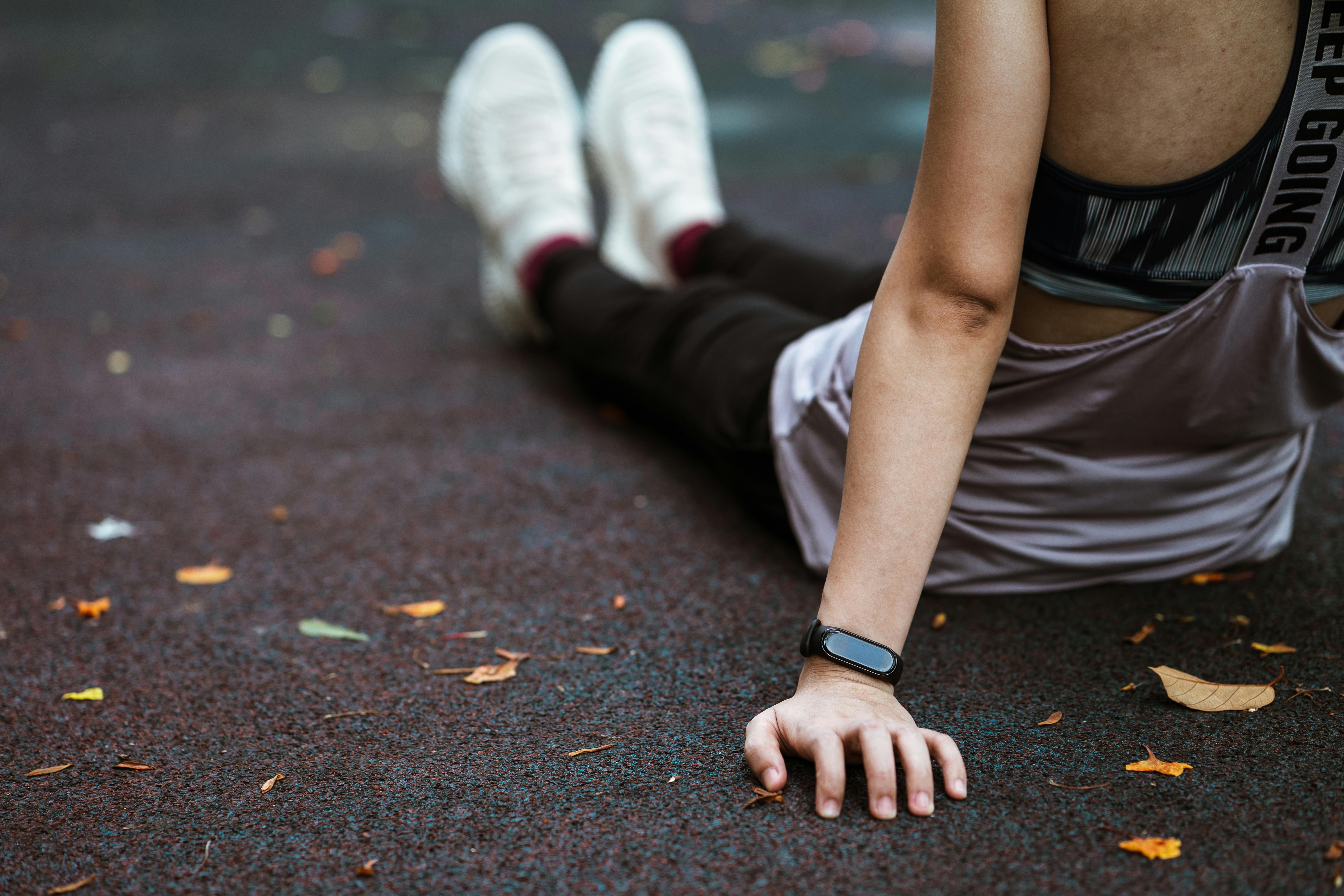 Runner resting after training outdoors